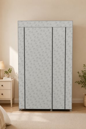 Perilla 63005 Porty Bez Gardırop 99x50x151 cm – Raflı ve Askılı Kumaş Elbise Dolabı