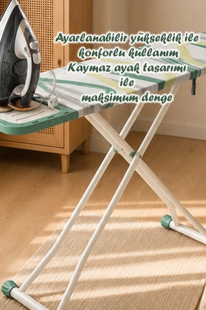 Perilla 15017-11 Aleece Katlanabilir Buhar Geçirici Monoblok Sac Ütü Masası (38x130 cm)