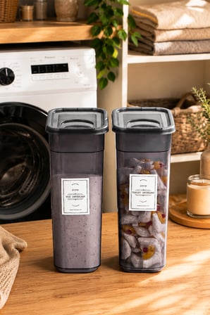 Porsima TE-150 2'li Sürgülü Kapak Çok Amaçlı Deterjan ve Erzak Saklama Kabı 3,2 Litre