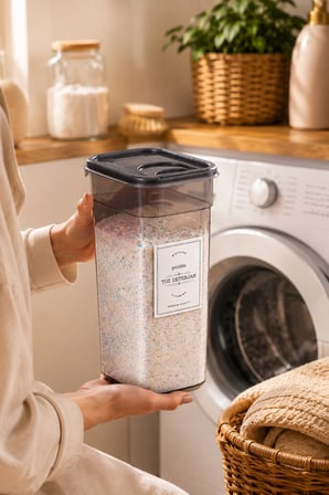 Porsima TE-150 2'li Sürgülü Kapak Çok Amaçlı Deterjan ve Erzak Saklama Kabı 3,2 Litre