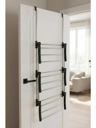 Porsima 18306 Kapı Arkası 3 Katlı Çamaşır Kurutmalığı Portatif Katlanabilir Kurutmalık