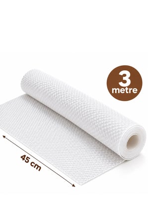 Porsima RF25 Şeffaf Kaydırmaz Raf Örtüsü 45 Cm x 3 Metre - Pıtırık Doku Mutfak Çekmece Ve Dolap İçi Koruyucu Örtü