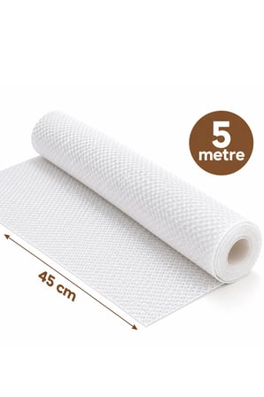 Porsima RF55 Şeffaf Kaydırmaz Raf Örtüsü 45 Cm x 5 Metre - Pıtırık Doku Mutfak Çekmece Ve Dolap İçi Koruyucu Örtü