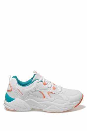 Lumberjack DAKOTA Kalın Taban Kadın Günlük Spor Sneakers Ayakkabı Beyaz-Turuncu