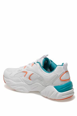 Lumberjack DAKOTA Kalın Taban Kadın Günlük Spor Sneakers Ayakkabı Beyaz-Turuncu