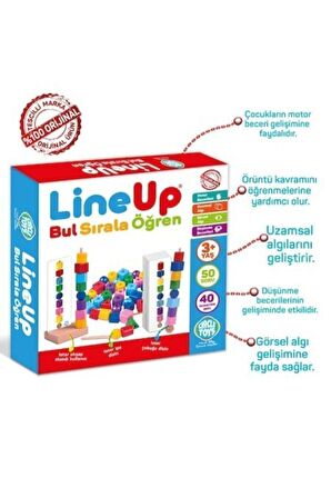 Line Up ipe Ve Çubuğa Boncuk Ve Şekil Dizme Oyunu