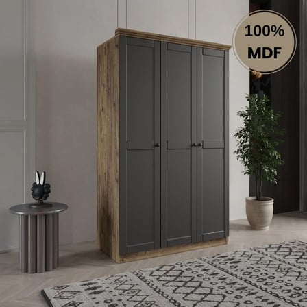Dali 3 kapılı MDF country gardırop