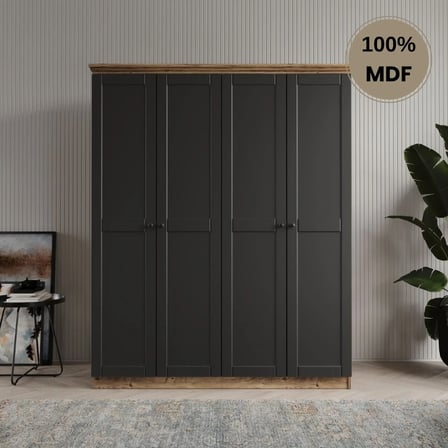 Dali 4 kapılı MDF country gardırop