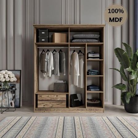 Dali 4 kapılı MDF country gardırop