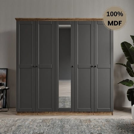 Dali 5 kapılı MDF country gardırop