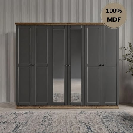 Dali 6 kapılı MDF country gardırop