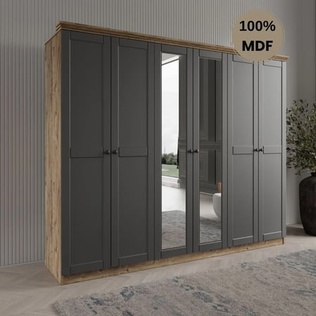 Dali 6 kapılı MDF country gardırop