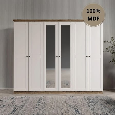 Dali 6 kapılı MDF country gardırop