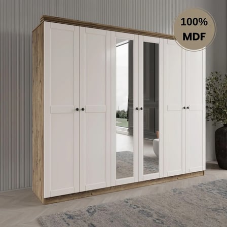 Dali 6 kapılı MDF country gardırop