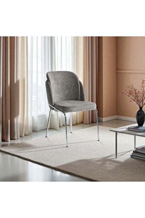 Rio ALP S26 Sandalye – Antrasit Kumaş, Krom Metal Ayak
