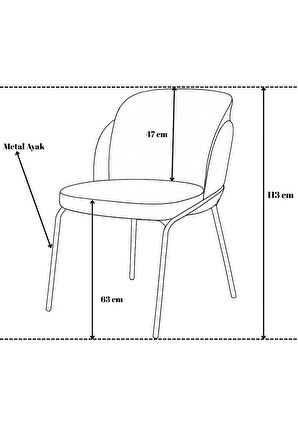 Rio ALP S26 Sandalye – Antrasit Kumaş, Krom Metal Ayak