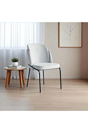 Rio ALP S26 Sandalye – Gri Kumaş, Siyah Metal Ayak