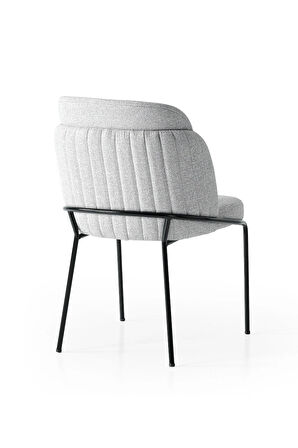 Rio ALP S26 Sandalye – Gri Kumaş, Siyah Metal Ayak