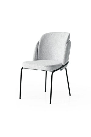 Rio ALP S26 Sandalye – Gri Kumaş, Siyah Metal Ayak