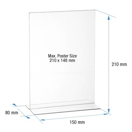 T Tipi Dikey A5 Pleksi Masaüstü Şeffaf Föylük Broşürlük Fiyatlık 50li Paket