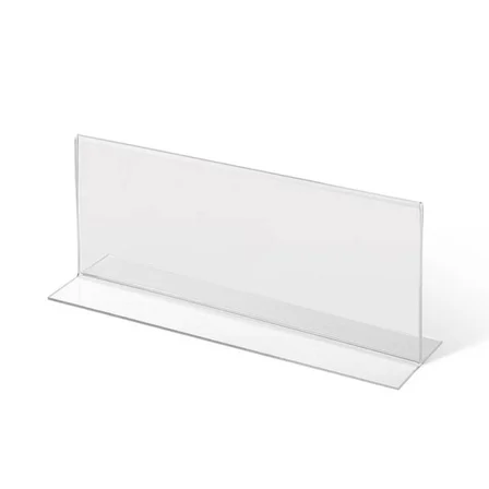 T Tipi Yatay 21x10cm Pleksi Masaüstü Şeffaf Föylük Broşürlük Fiyatlık 10lu Paket