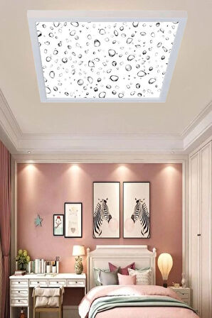 Led Avize Damla Tavana Model 60w Beyaz Kasa,beyaz Işık, Damla Model Avize, 60x60 Kare Modern Avize