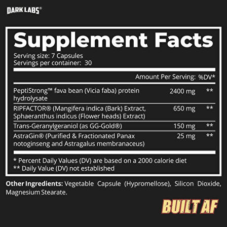Dark labs Built Af PeptiStrong – 210 Kapsül