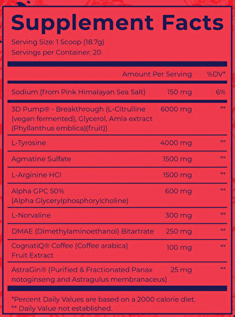 DARK LABS Maniaco PUMP PREWORKOUT– 375g