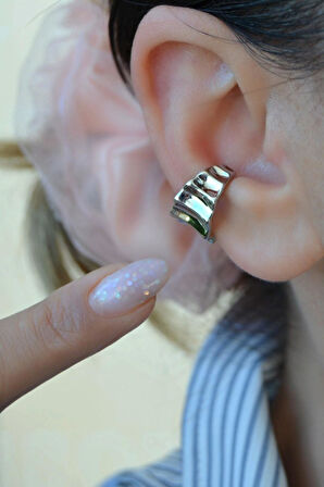 Antik Bohem Sıkıştırmalı Earcuff | Deliksiz Kıkırdak Küpesi | Rodyum Kaplama Çelik