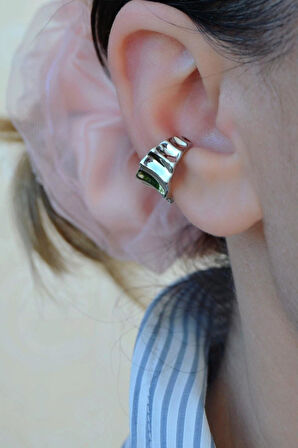 Antik Bohem Sıkıştırmalı Earcuff | Deliksiz Kıkırdak Küpesi | Rodyum Kaplama Çelik