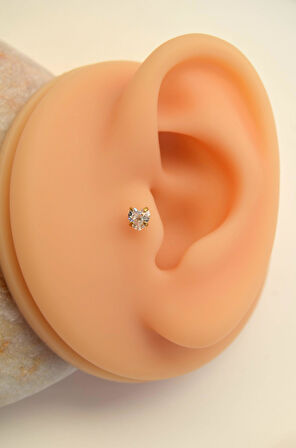 Kalp Tektaş Cerrahi Çelik Piercing Tragus Helix Kıkırdak Lob Conch Dudak