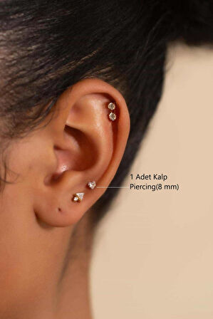 Kalp Tektaş Cerrahi Çelik Piercing Tragus Helix Kıkırdak Lob Conch Dudak