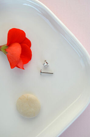 Kalp Tektaş Cerrahi Çelik Piercing Tragus Helix Kıkırdak Lob Conch Dudak