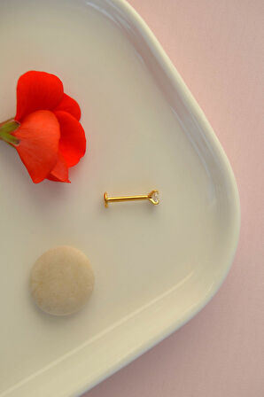 Kalp Tektaş Cerrahi Çelik Piercing Tragus Helix Kıkırdak Lob Conch Dudak