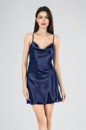 Pirmoda Kısa Gecelik Degaje  Lacivert 7740