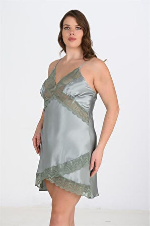 Primoda Büyük Beden Yeşil Gecelik 2113