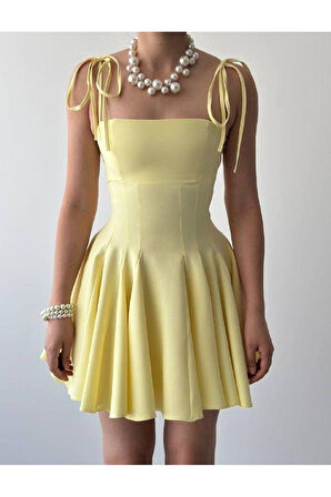 Clara Askılı Mini Elbise