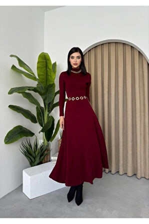 Dina Boğazlı Midi Elbise