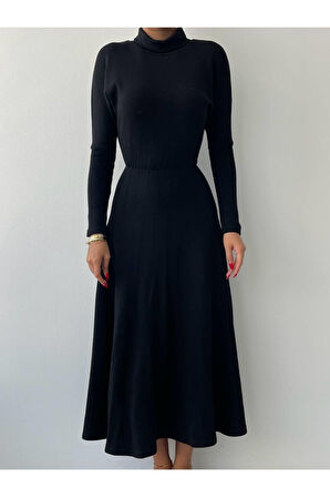 Dina Boğazlı Midi Elbise