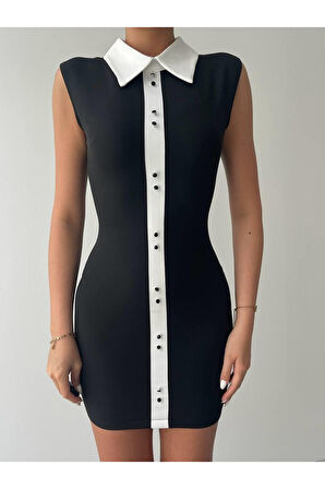 Karina Yaka Detay Elbise