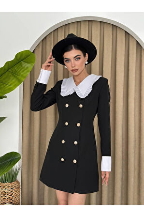 Loyada Geniş Yaka Elbise