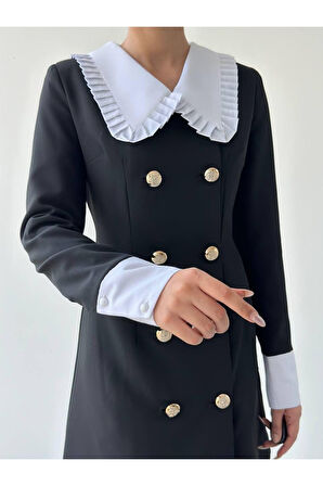 Loyada Geniş Yaka Elbise