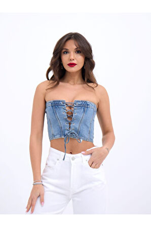 6878 KOT CROP-MAVİ