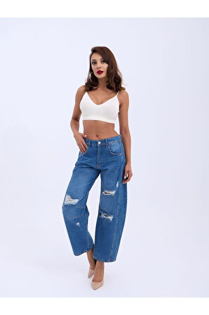 7086 KOT PANTOLON-MAVİ