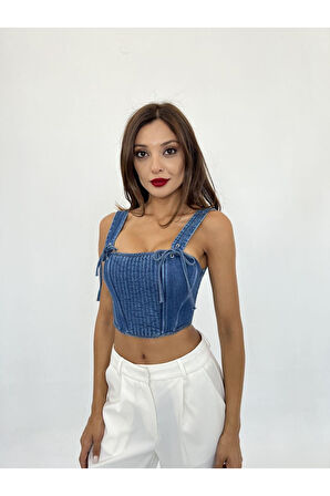 6987 KOT BLUZ-MAVİ
