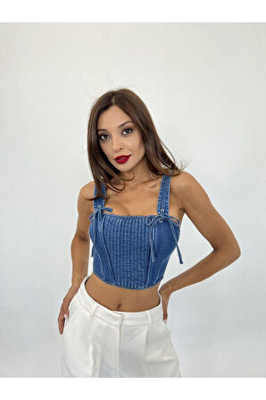 6987 KOT BLUZ-MAVİ
