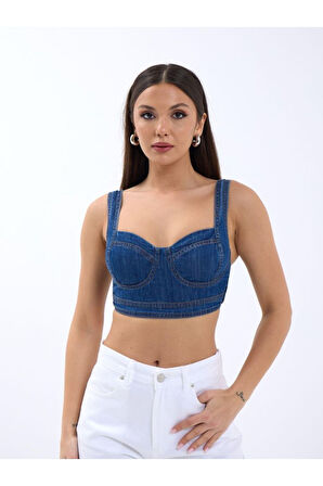 7131 KOT CROP-MAVİ