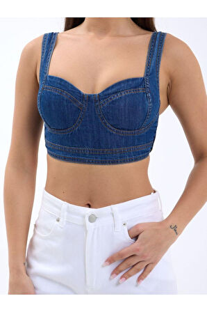 7131 KOT CROP-MAVİ