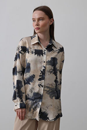 Baskılı Gömlek - Lacivert