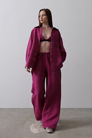 Jakarlı 3lü Takım - Mor